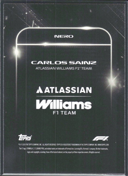 2026 Topps Formula 1 Lights Out Nero Carlos Sainz - baksida