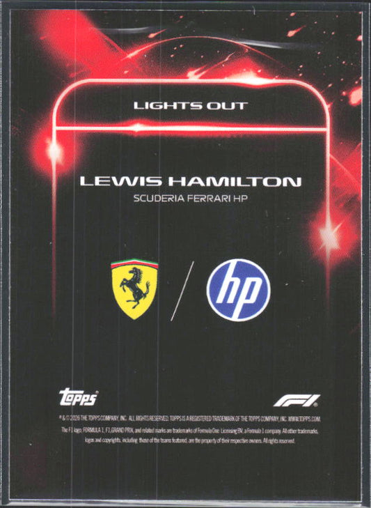 2026 Topps Formula 1 Lights Out Lights Out Lewis Hamilton - baksida