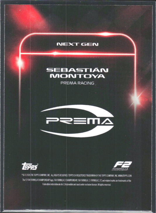 2026 Topps Formula 1 Lights Out Next Gen Sebastián Montoya - baksida