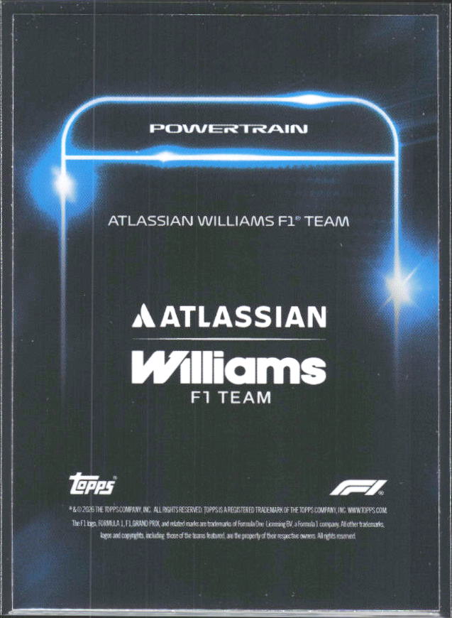 2026 Topps Formula 1 Lights Out Powertrain James Vowles / Alex Albon / Carlos Sainz - baksida