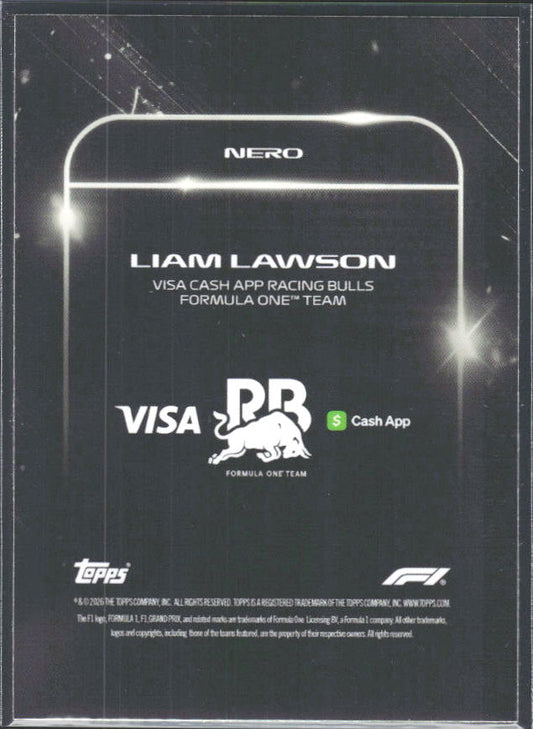 2026 Topps Formula 1 Lights Out Nero Liam Lawson - baksida