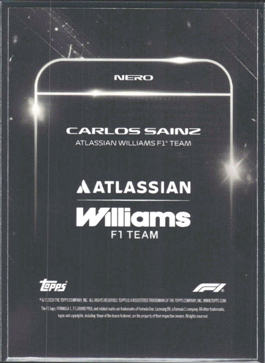 2026 Topps Formula 1 Lights Out Nero Carlos Sainz - baksida