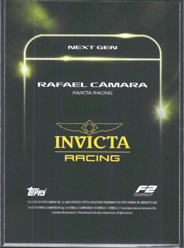 2026 Topps Formula 1 Lights Out Next Gen Rafael Câmara - baksida