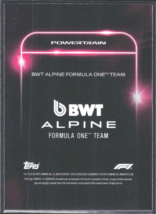 2026 Topps Formula 1 Lights Out Powertrain Steve Nielsen / Pierre Gasly / Franco Colapinto - baksida