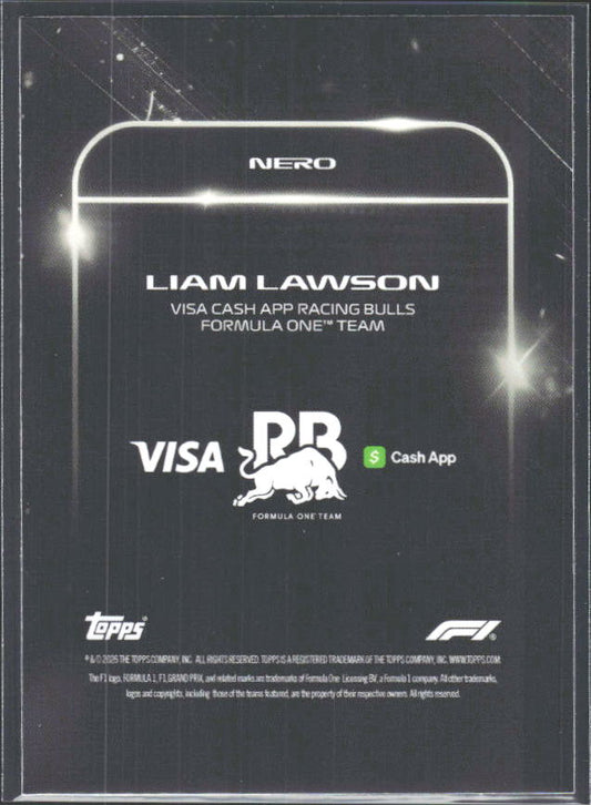 2026 Topps Formula 1 Lights Out Nero Liam Lawson - baksida