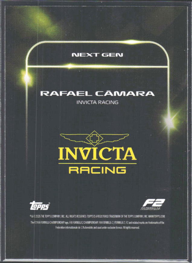 2026 Topps Formula 1 Lights Out Next Gen Rafael Câmara - baksida