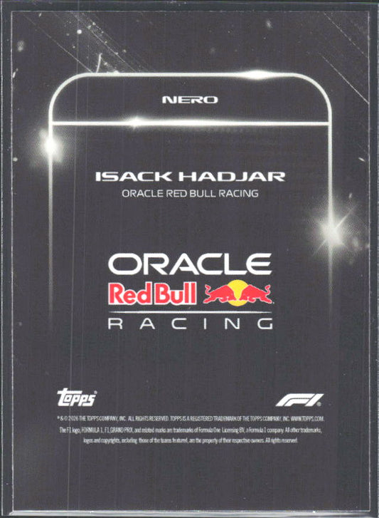 2026 Topps Formula 1 Lights Out Nero Isack Hadjar - baksida
