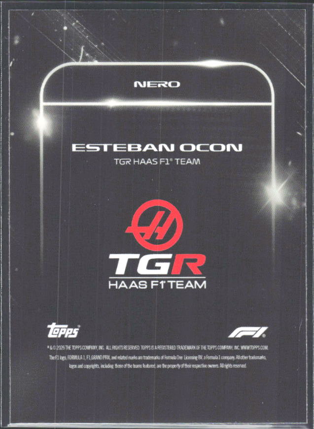 2026 Topps Formula 1 Lights Out Nero Esteban Ocon - baksida