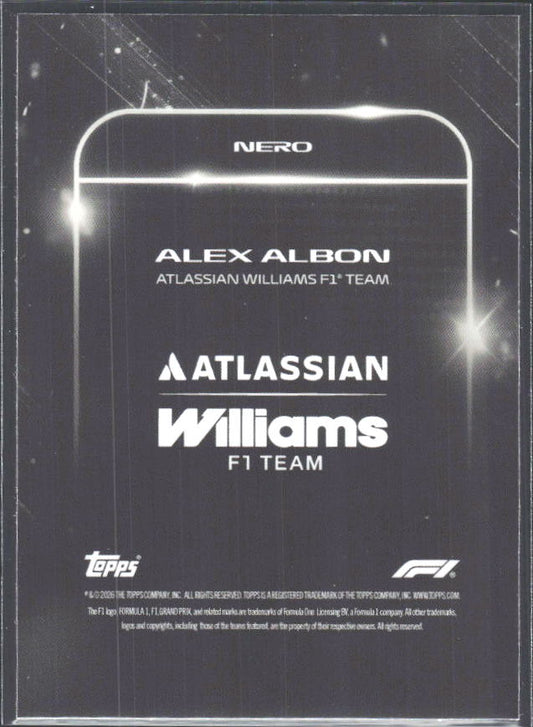 2026 Topps Formula 1 Lights Out Nero Alex Albon - baksida