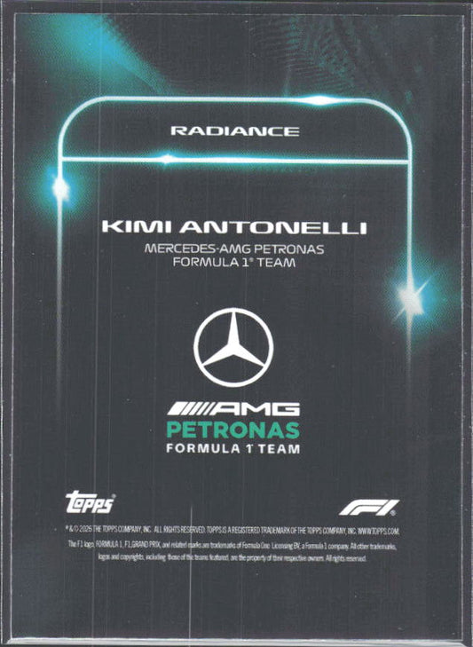 2026 Topps Formula 1 Lights Out Radiance Kimi Antonelli - baksida