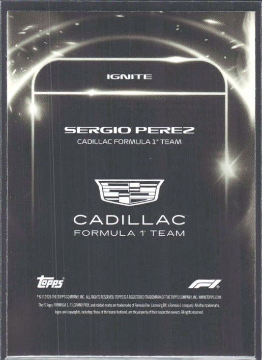 2026 Topps Formula 1 Lights Out Ignite Sergio Perez - baksida