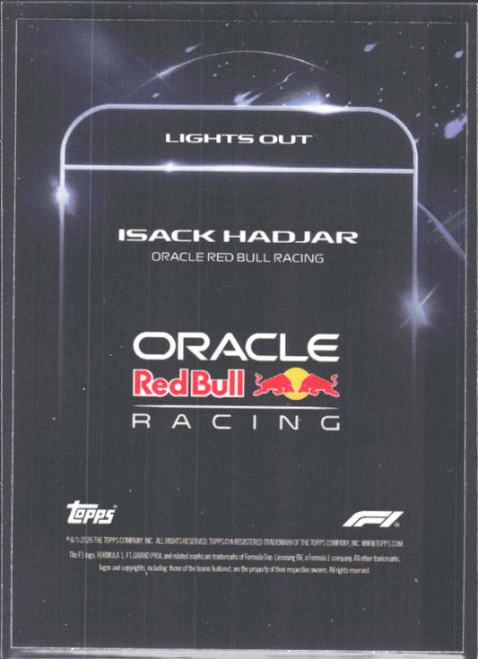 2026 Topps Formula 1 Lights Out Lights Out Isack Hadjar - baksida