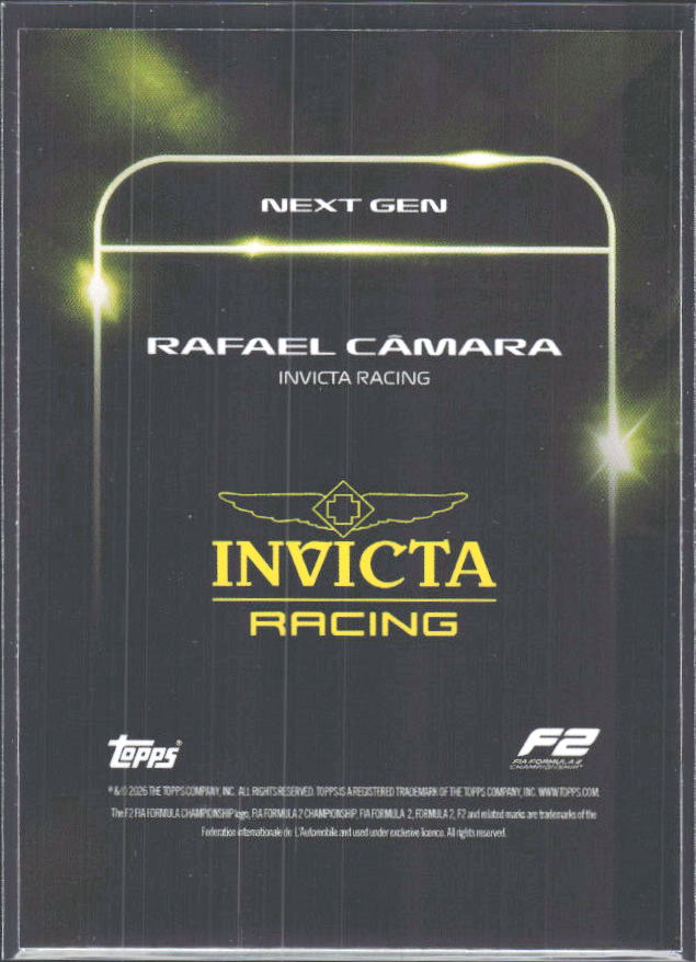 2026 Topps Formula 1 Lights Out Next Gen Rafael Câmara - baksida