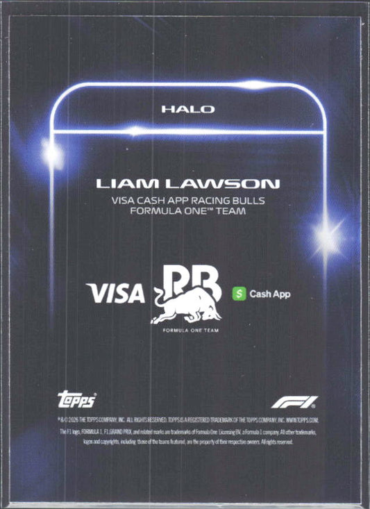 2026 Topps Formula 1 Lights Out Halo Liam Lawson - baksida