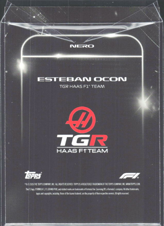 2026 Topps Formula 1 Lights Out Nero Esteban Ocon - baksida