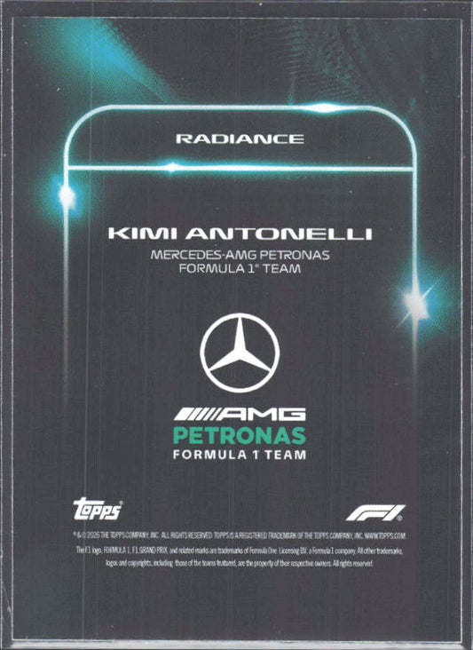 2026 Topps Formula 1 Lights Out Radiance Kimi Antonelli - baksida
