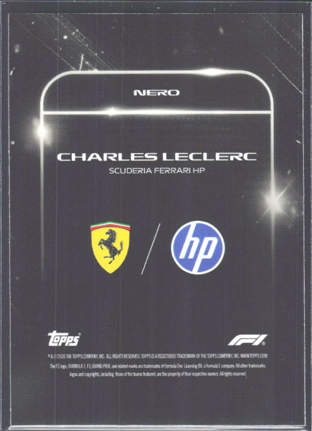 2026 Topps Formula 1 Lights Out Nero Charles Leclerc - baksida