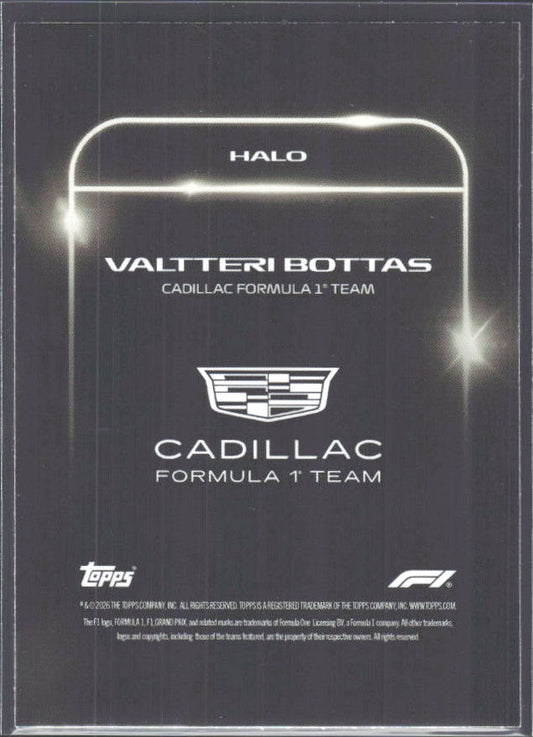 2026 Topps Formula 1 Lights Out Halo Valtteri Bottas - baksida