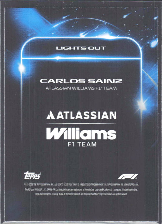 2026 Topps Formula 1 Lights Out Lights Out Carlos Sainz - baksida