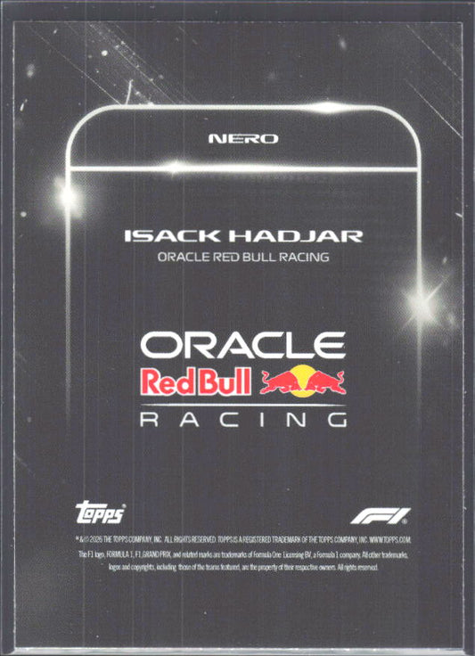 2026 Topps Formula 1 Lights Out Nero Isack Hadjar - baksida