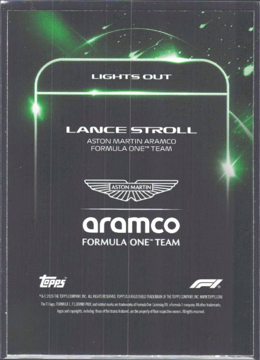 2026 Topps Formula 1 Lights Out Lights Out Lance Stroll - baksida