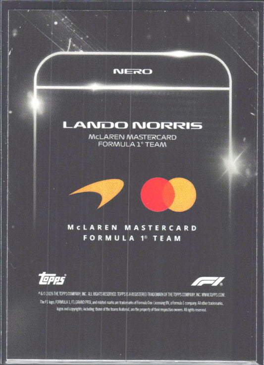 2026 Topps Formula 1 Lights Out Nero Lando Norris - baksida