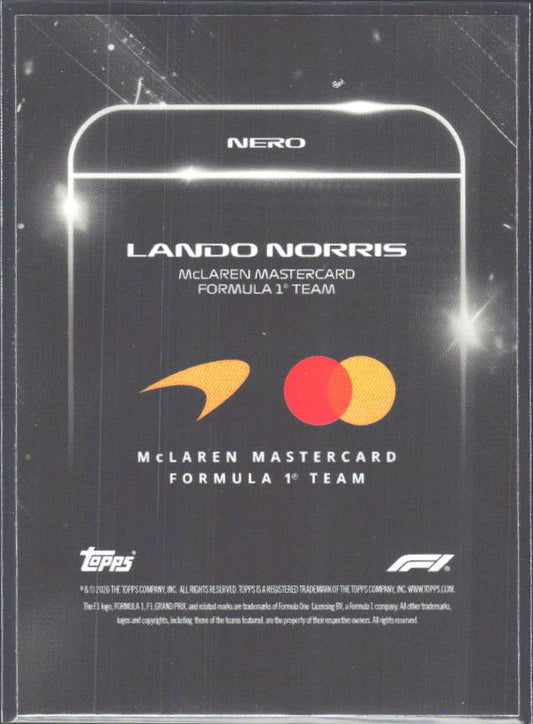 2026 Topps Formula 1 Lights Out Nero Lando Norris - baksida