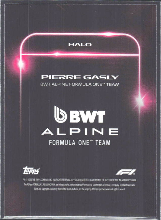 2026 Topps Formula 1 Lights Out Halo Pierre Gasly - baksida