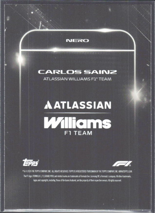 2026 Topps Formula 1 Lights Out Nero Carlos Sainz - baksida
