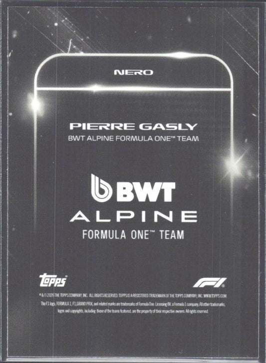 2026 Topps Formula 1 Lights Out Nero Pierre Gasly - baksida