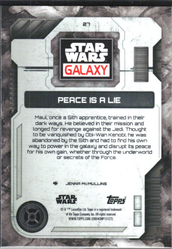 2026 Topps Star Wars Chrome Galaxy #27 Peace Is a Lie - baksida