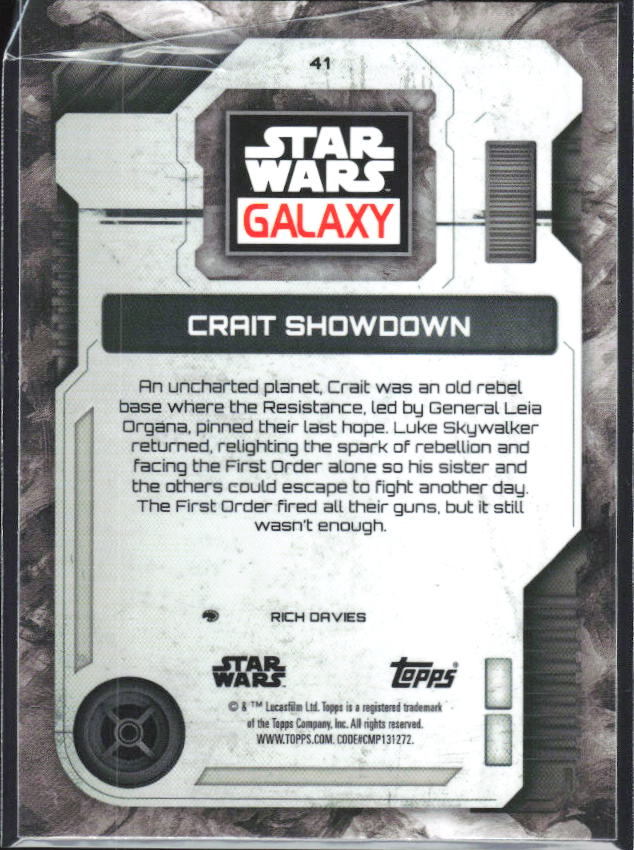 2026 Topps Star Wars Chrome Galaxy #41 Crait Showdown - baksida