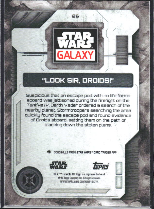 2026 Topps Star Wars Chrome Galaxy #26 Look Sir, Droids! - baksida