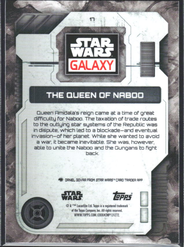 2026 Topps Star Wars Chrome Galaxy #17 The Queen of Naboo - baksida