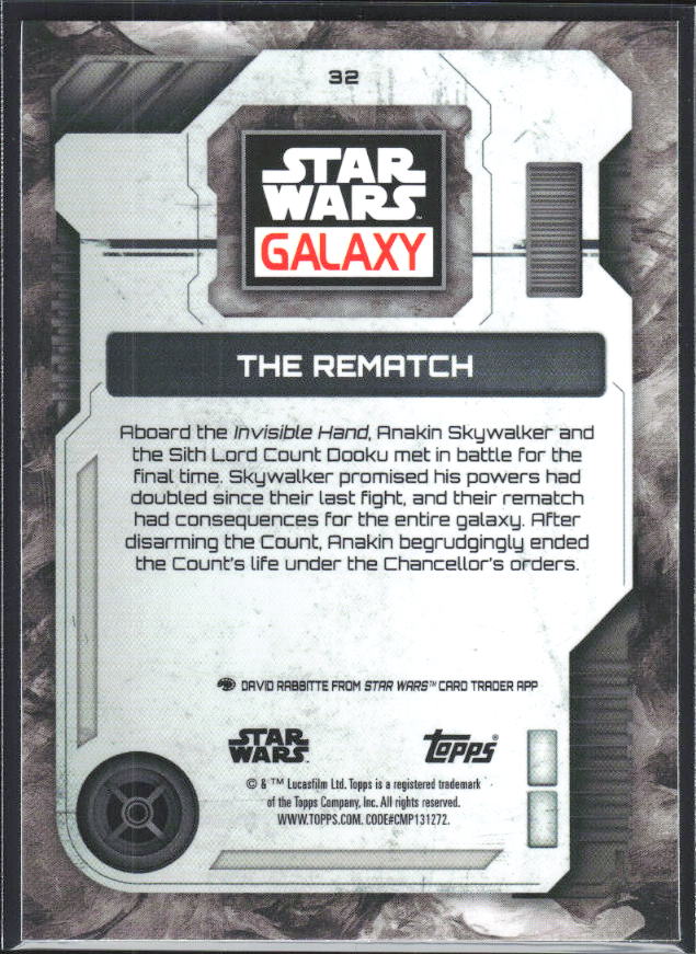 2026 Topps Star Wars Chrome Galaxy #32 The Rematch - baksida