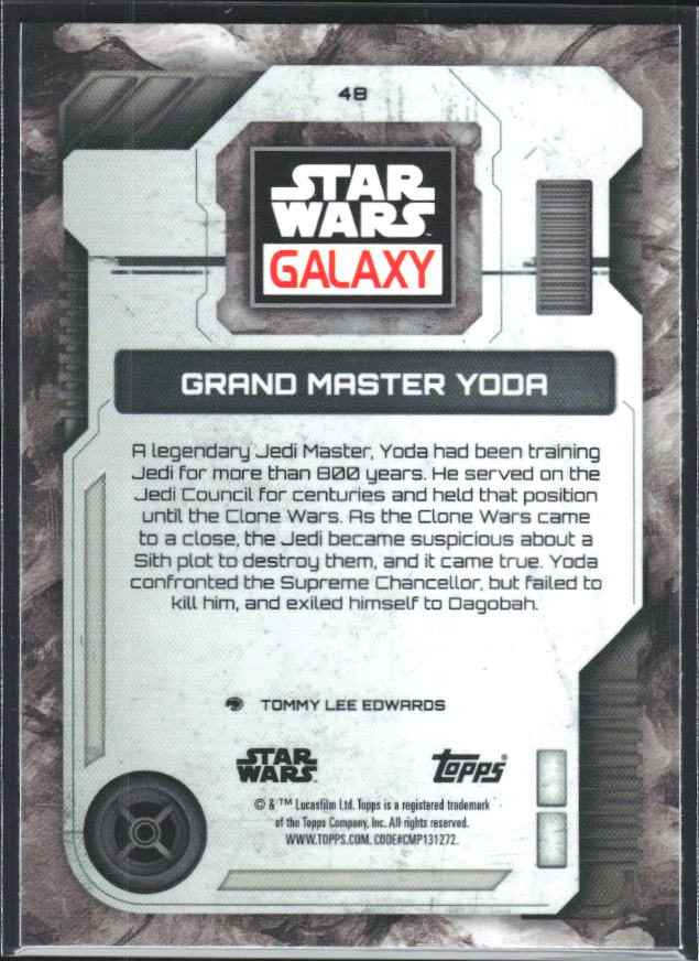 2026 Topps Star Wars Chrome Galaxy #48 Grand Master Yoda - baksida