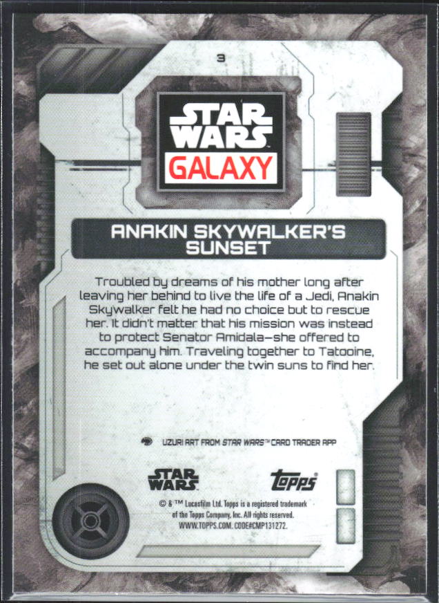 2026 Topps Star Wars Chrome Galaxy #3 Anakin Skywalker's Sunset - baksida