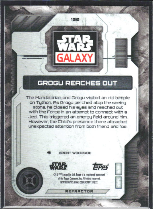 2026 Topps Star Wars Chrome Galaxy #100 Grogu Reaches Out Refractor - baksida