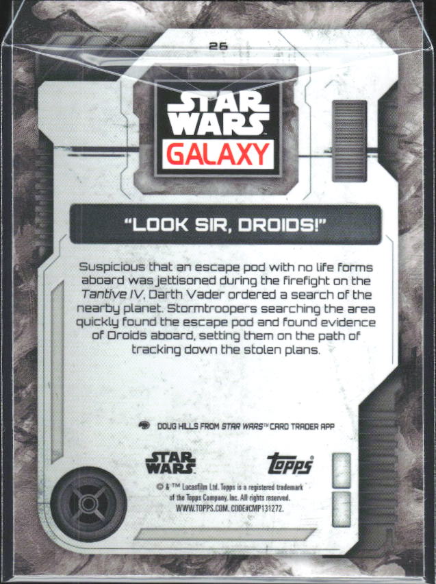 2026 Topps Star Wars Chrome Galaxy #26 Look Sir, Droids! - baksida