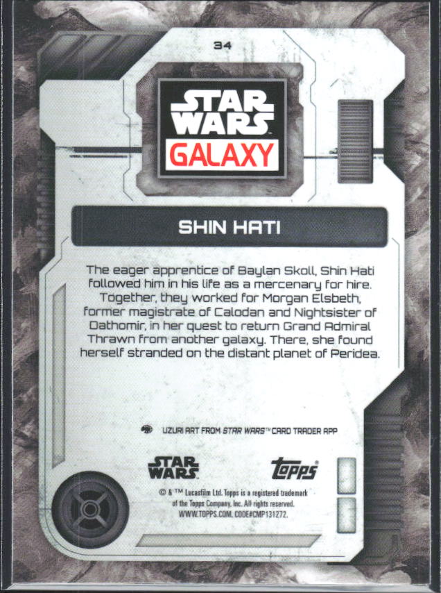 2026 Topps Star Wars Chrome Galaxy #34 Shin Hati - baksida