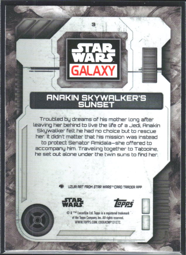 2026 Topps Star Wars Chrome Galaxy #3 Anakin Skywalker's Sunset - baksida