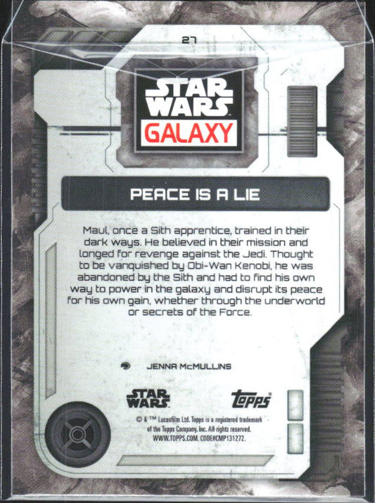 2026 Topps Star Wars Chrome Galaxy #27 Peace Is a Lie - baksida