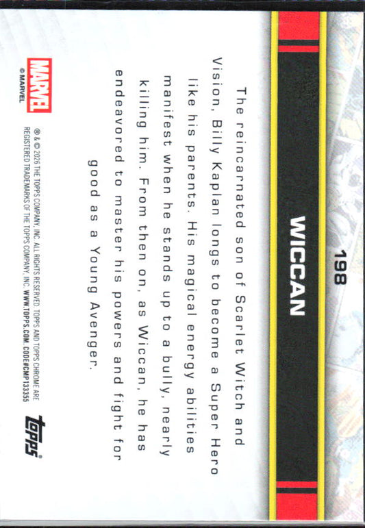 2026 Topps Chrome Marvel Comics #198 Wiccan baksida