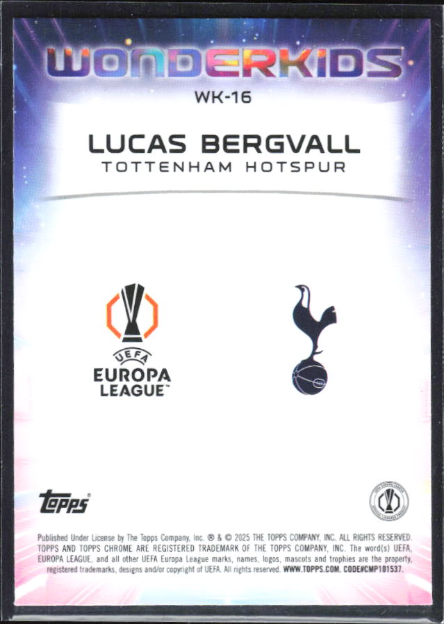 Lucas Bergvall Wonderkids WK-16 – baksida