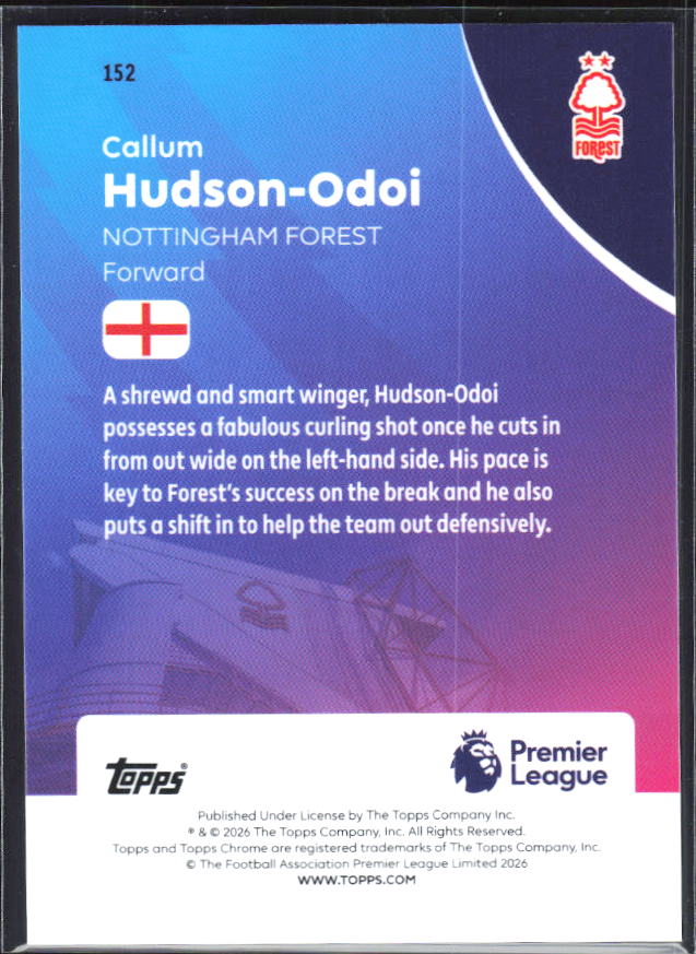 2025-26 Topps Chrome Premier League #152 Callum Hudson-Odoi Base