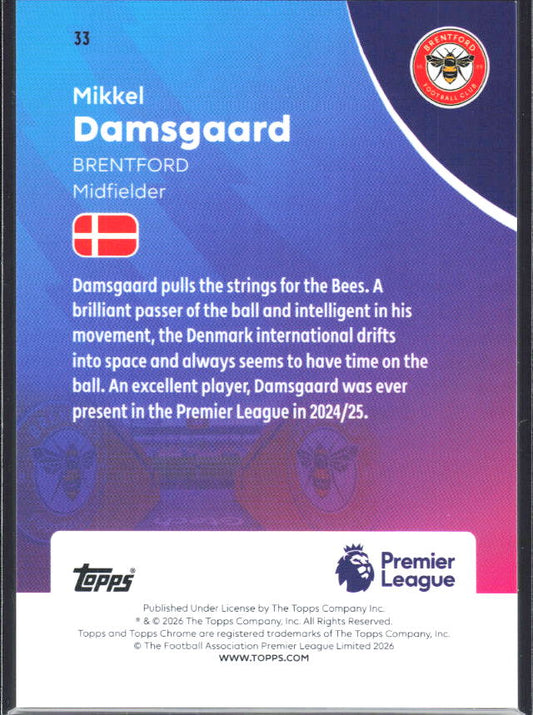2025-26 Topps Chrome Premier League #33 Mikkel Damsgaard Base