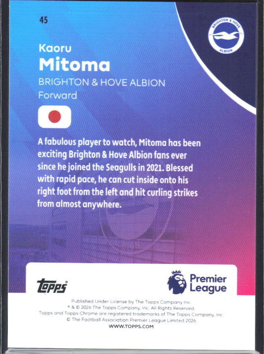 2025-26 Topps Chrome Premier League #45 Kaoru Mitoma Base