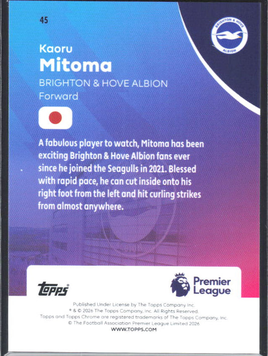2025-26 Topps Chrome Premier League #45 Kaoru Mitoma Base