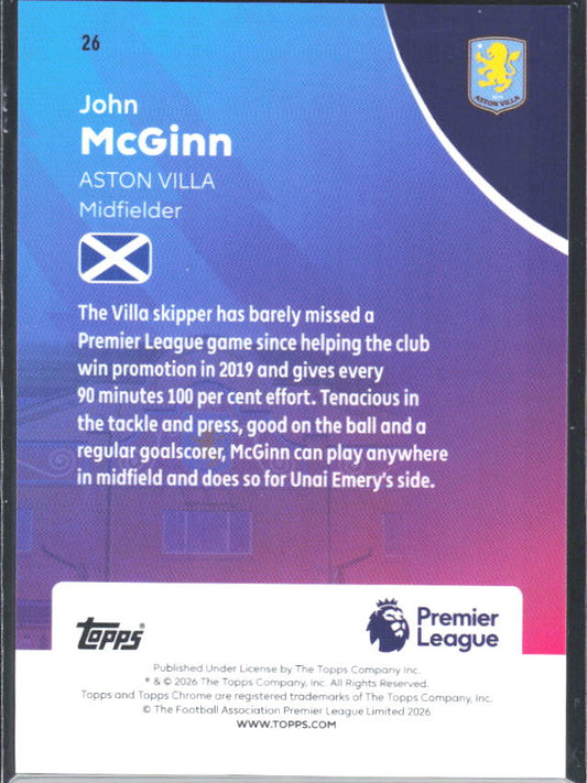 2025-26 Topps Chrome Premier League #26 John McGinn Base