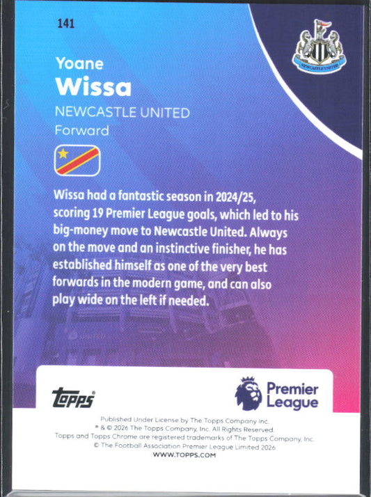 2025-26 Topps Chrome Premier League #141 Yoane Wissa Base